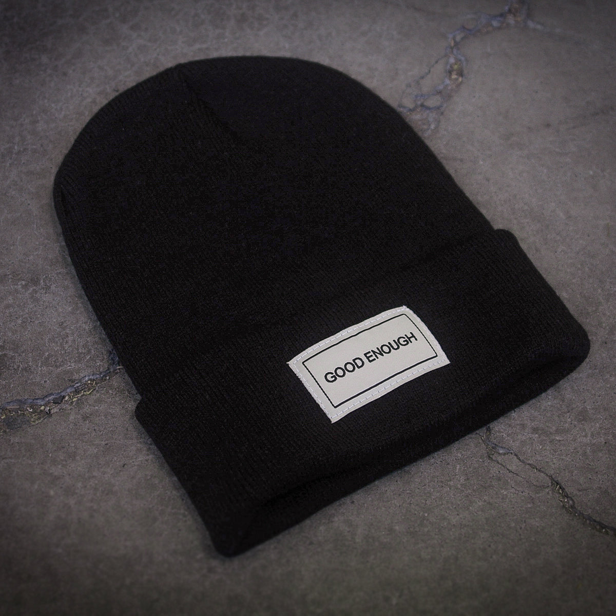 Good Enough Black - Patch Beanie