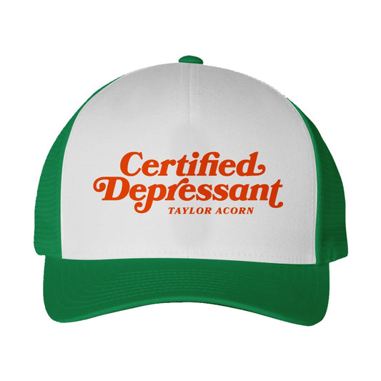 Certified Depressant Green/White - Mesh Hat