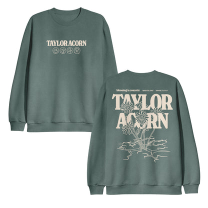 Birds Still Sing - Blue Spruce Crewneck front and back