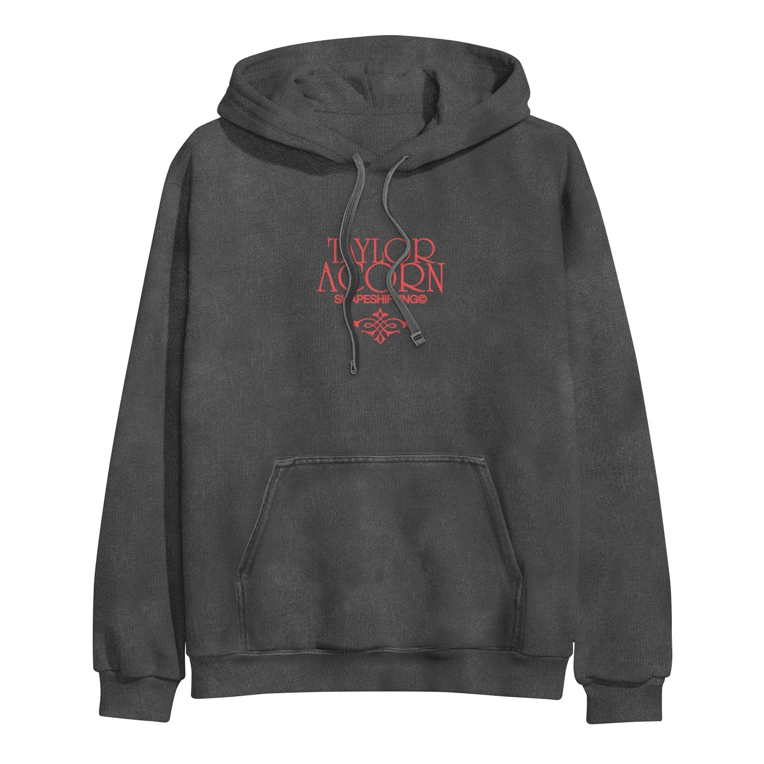 A black Taylor Acorn Comfort Colors hoodie with a front pocket and Spesh King printed in red stylized text on the chest.