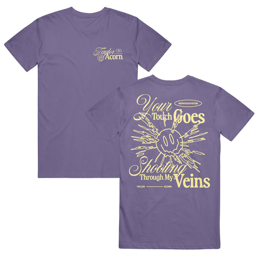 taylor acorn Nervous System - Grape T-Shirt front and back